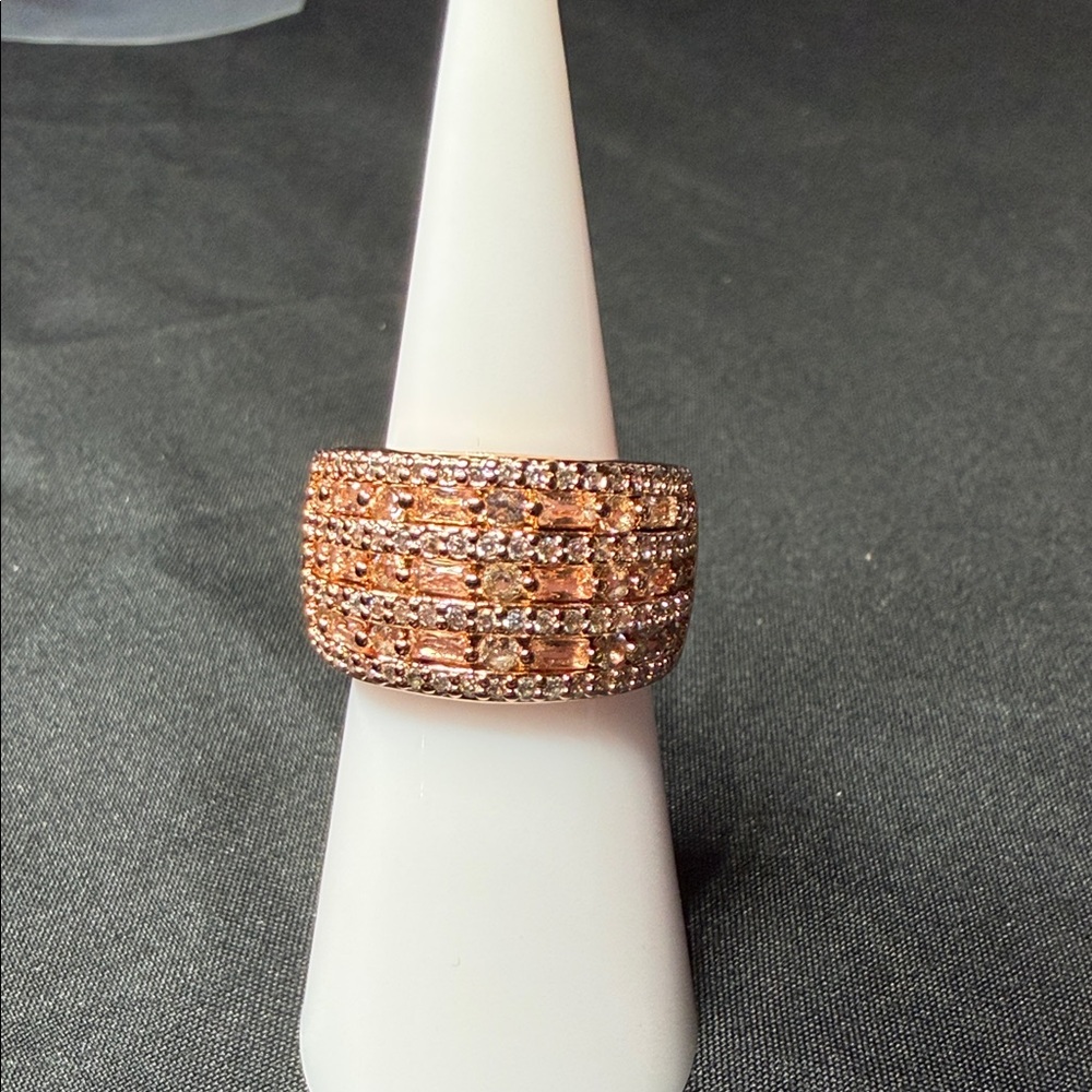 Rose Gold Multi-Row Pavé Statement Ring - Call it Fate